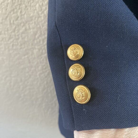 Chaps Ralph Lauren Sport Coat Mens 45 Blue Suit Blazer Jacket Gold Button USA - Picture 4 of 15